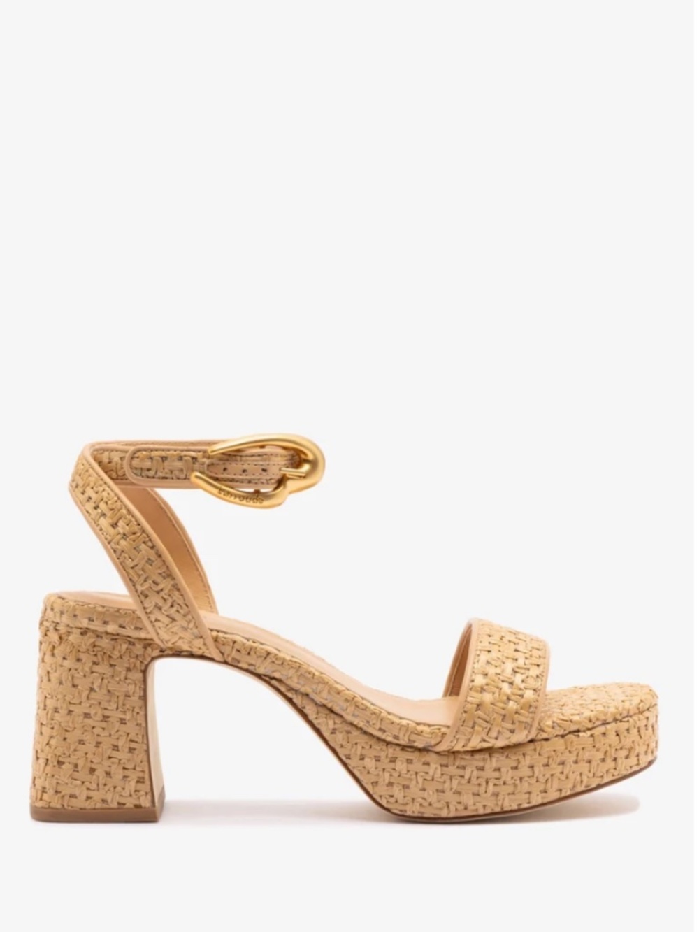 NWT Larroude Dolly Verona Low Sandal In Natural Raffia and Beige Leather Regular - Picture 4 of 7